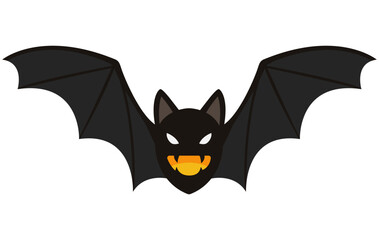 Halloween flying bat isolated on white background.