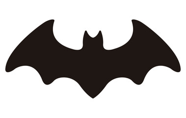Halloween bat with open wings, bat silhouette vector design isolated on white background.