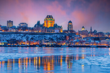Fototapeta na wymiar Quebec City skyline, cityscape of Canada
