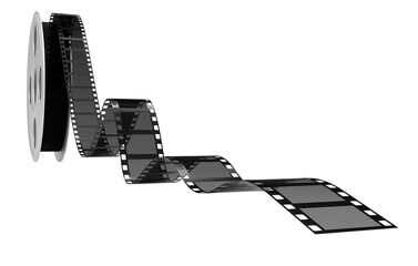 Film strip su sfondo trasparente. Illustrazione 3d