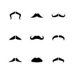 Set glyph icons of moustache