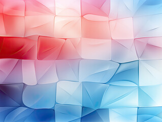 An abstract textured polygonal background in light pink and blue with a blurry rectangle design. Utilize the repeating rectangles pattern as a background.