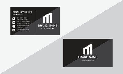 Vector template business card set with geometric shapes.