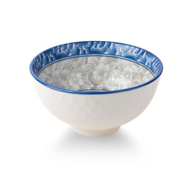 Benjarong , antique ceramic . Vintage Thai's style porcelain ceramic, creative handmade and souvenir from Thailand on white background.