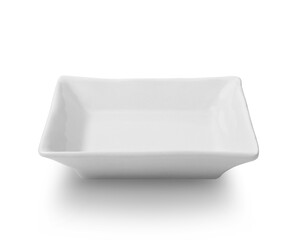 The Mini Square ceramic plate isolated with white.