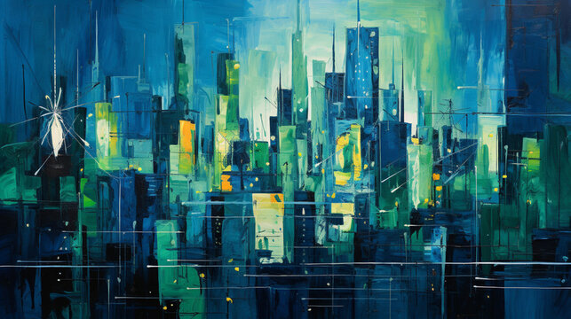 An expressionist portrayal of a bustling cityscape, radiating the intense emotion of melancholy.