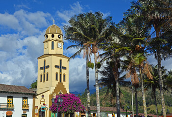 Iglesia Nuestra Señora del Carmen, Pfarrkirche von Salento, Quindio, Kolumbien, Südamerika