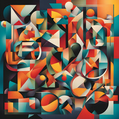 Bold Geometric Symphony An abstract print