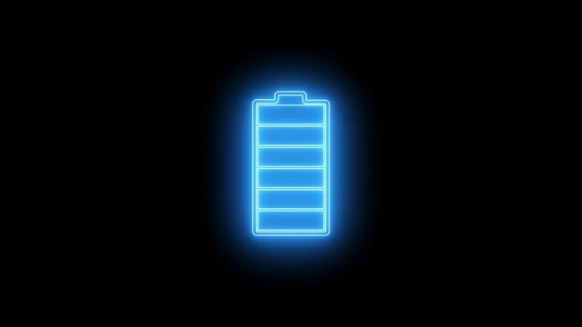 Colorful electric device charging battery icon  indicating progress of the increasing with percentage show fill up to 100% animation.