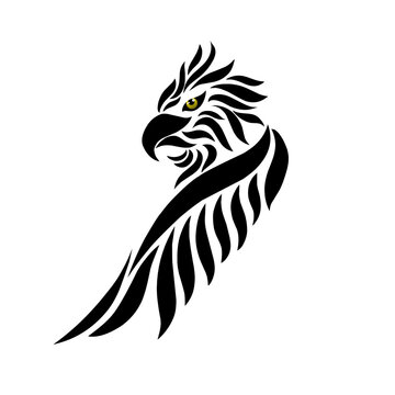 graphic vector illustration of tribal art tattoo design eagle with wings