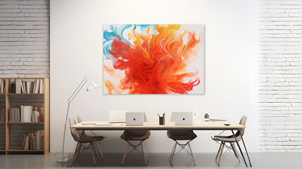 Modern bright interiors room 3d rendering illustration.Living Room Tv Mockup .AI Generative 