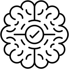 Mental Health Icon. Healthy Mind Wellbeing Pictogram Graphic Illustration. Isolated Simple Line Icon For Infographic, App and Web Button.