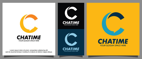 Letter C and chat logo template
