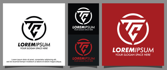 Modern T and C letter logo template
 - obrazy, fototapety, plakaty