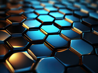 Background illustration: 3D black honeycomb to use.