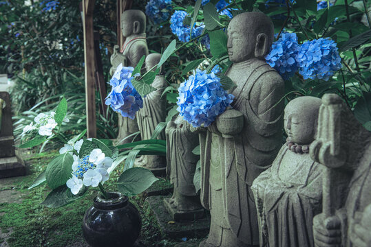 お地蔵さんと紫陽花