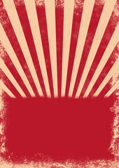 Red rays layout poster colorful