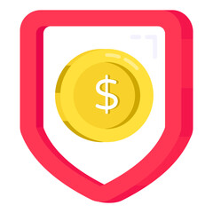 A premium download icon of financial security 

