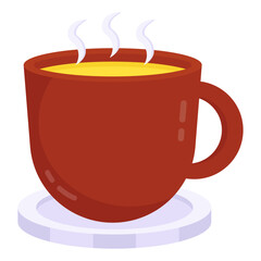 A cup of hot tea in flat design

