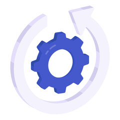 Gear with arrows, icon of integration

