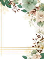 green invitation card, Elegant floral  wedding card, wedding floral background