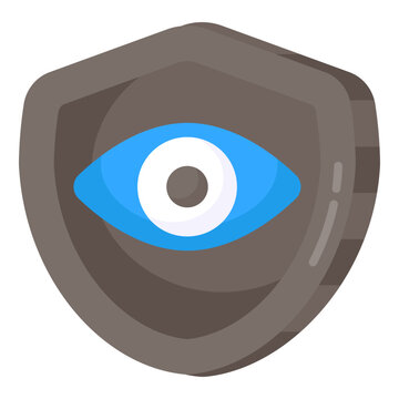 Eye inside shield, icon of security monitoring

