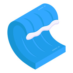 Conceptual flat design icon of tsunami 

