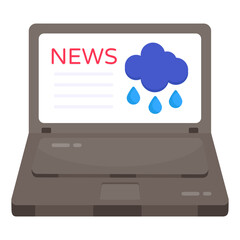 Online weather news icon in premium style 

