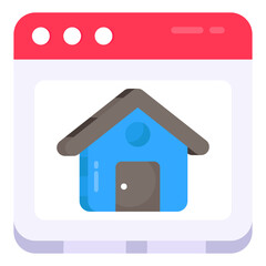 Conceptual flat design icon of real estate website

