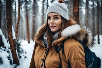 portrait of a woman in winter