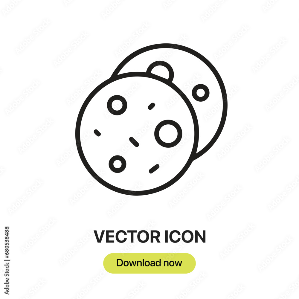 Poster cookie icon vector. linear-style sign for mobile concept and web design. cookie symbol illustration.