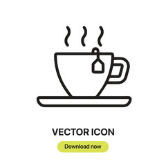 Tea icon vector. Linear-style sign for mobile concept and web design. Tea symbol illustration. Pixel vector graphics - Vector.	
