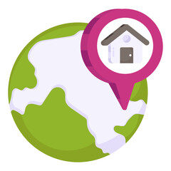 Editable design icon of home location

