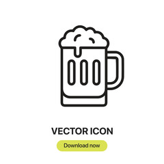 Beer icon vector. Linear-style sign for mobile concept and web design. Beer symbol illustration. Pixel vector graphics - Vector.	
