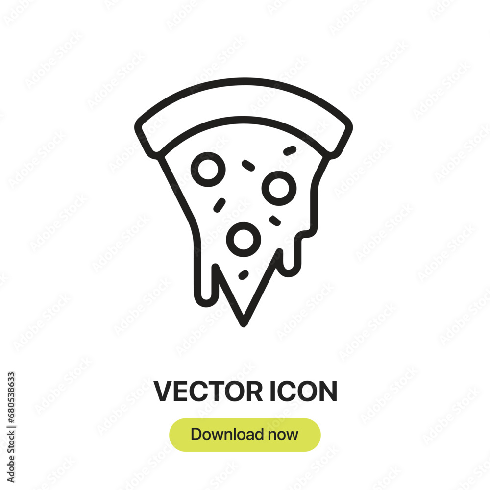 Poster pizza slice icon vector. linear-style sign for mobile concept and web design. pizza slice symbol ill