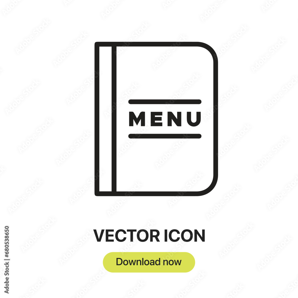 Fototapete Menu icon vector. Linear-style sign for mobile concept and web design. Menu symbol illustration. Pixel vector graphics - Vector.	
