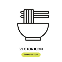 Noodles icon vector. Linear-style sign for mobile concept and web design. Noodles symbol illustration. Pixel vector graphics - Vector.	
