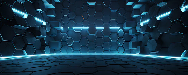 Room or interior from furistic blocks. Future design of rooms. - Powered by Adobe