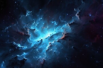 Fototapeta na wymiar Blue Nebula Galaxy Abstract Background