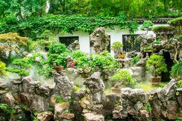 the beautiful view of Yu Garden. It is an extensive Chinese garden located beside the City God Temple in the northeast of the Old City of Shanghai at Huangpu District, Shanghai China.