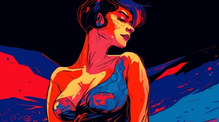 Sensual Tantra woman showing on breast