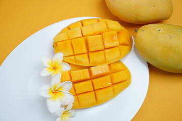 mango on a plate