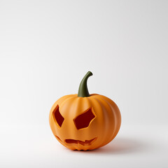 Halloween pumpkin isolated over white background. Halloween concept. 3D rendering.