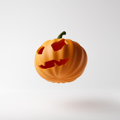 Halloween pumpkin isolated over white background. Halloween concept. 3D rendering.