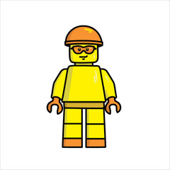 worker with helmet and tools