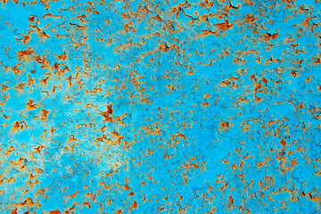 Obraz na płótnie Canvas Blue rusty metal texture background close up