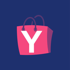 Letter Y logo in a shopping bag with a modern concept