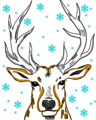 deer head isolated vector illustration 