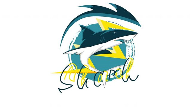 shark logo animation with cool effects