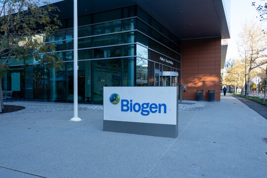 Biogen World Headquarters at 225 Binney St. in Cambridge, MA, USA, on November 11, 2023. Biogen is an American global biotechnology company. 